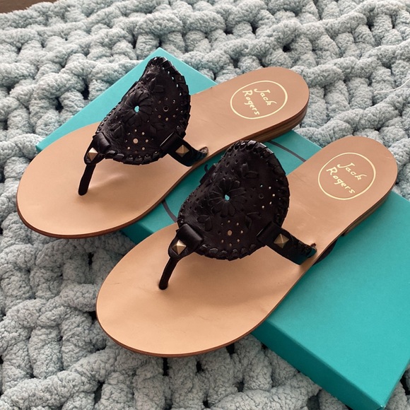 NEW Jack Rogers black sandals size 7 - Picture 1 of 4